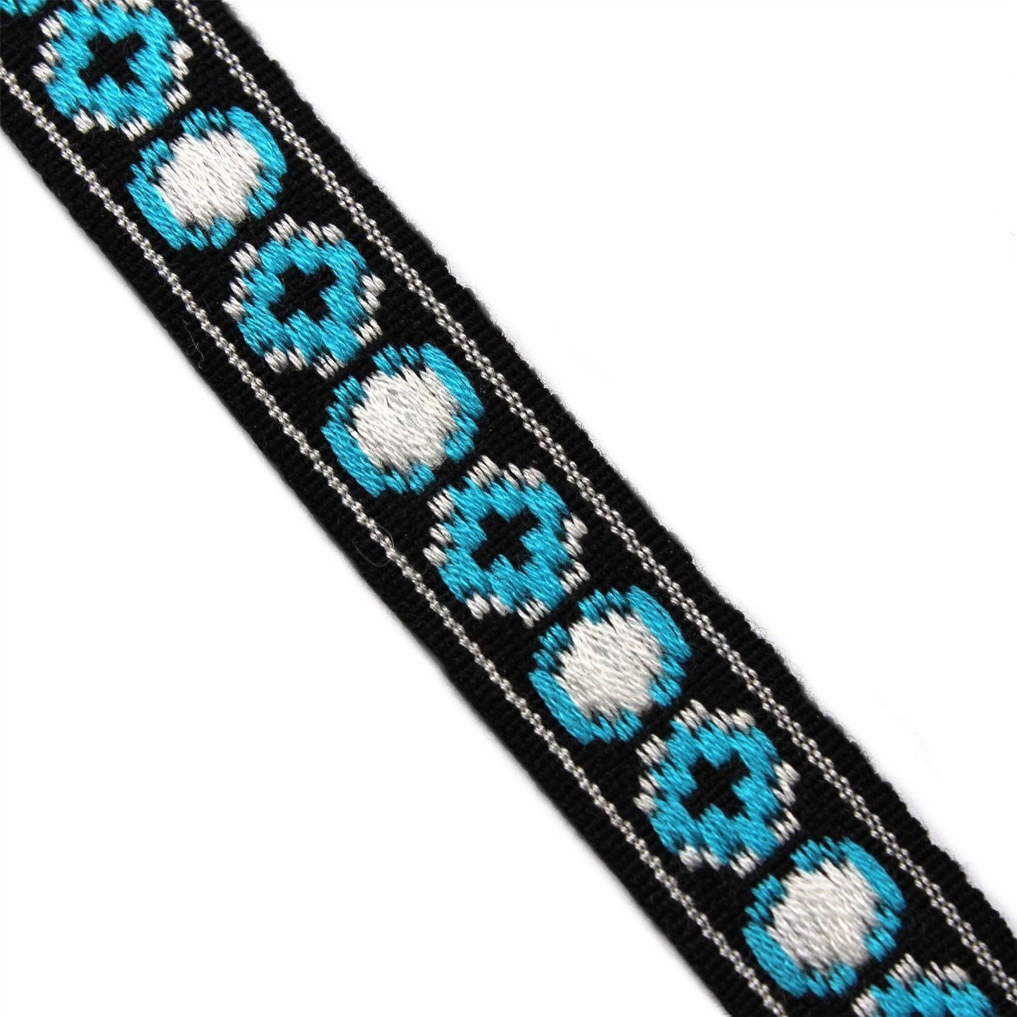 Vintage Geometric Flower Braid Blue 15mm x1m - 2794