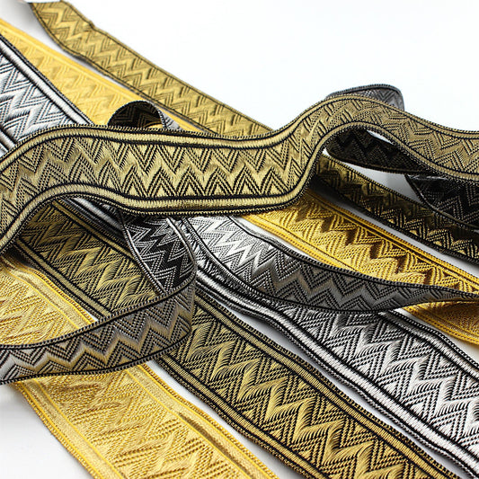 Zig Zag Patterned Metallic Braid 8343
