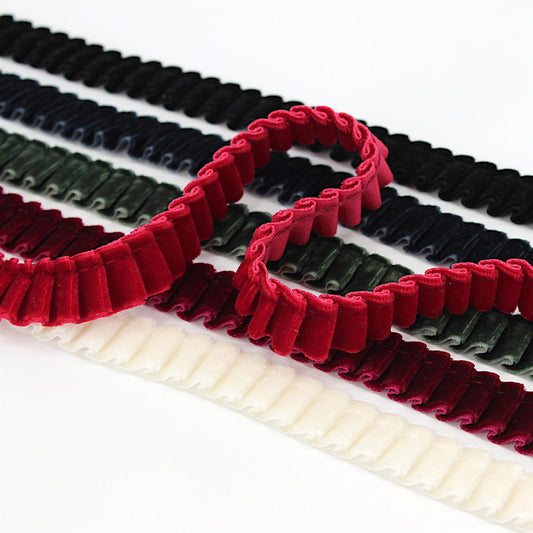 Side-Pleated Velvet Ribbon 16mm x1m - 7109