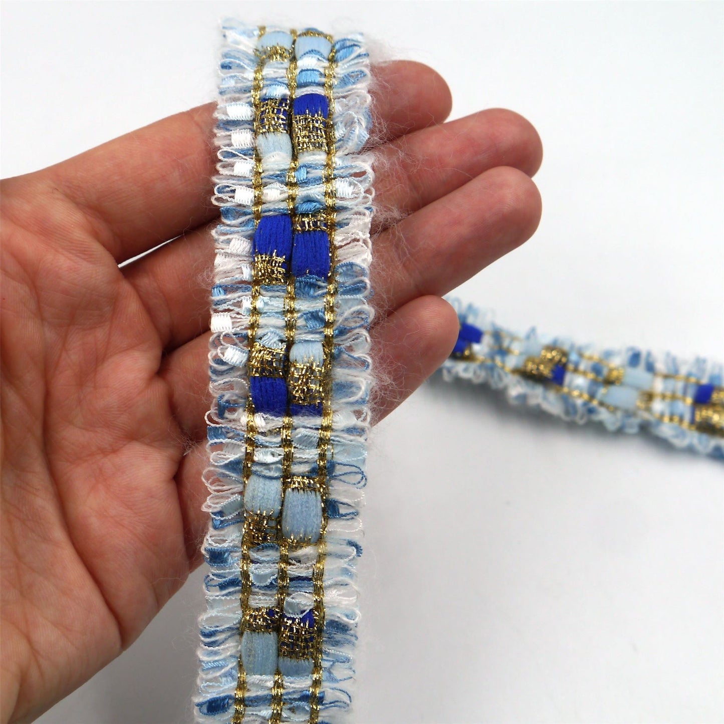 Wool-look Metallic Mix Braid 25mm x 1m - 6548