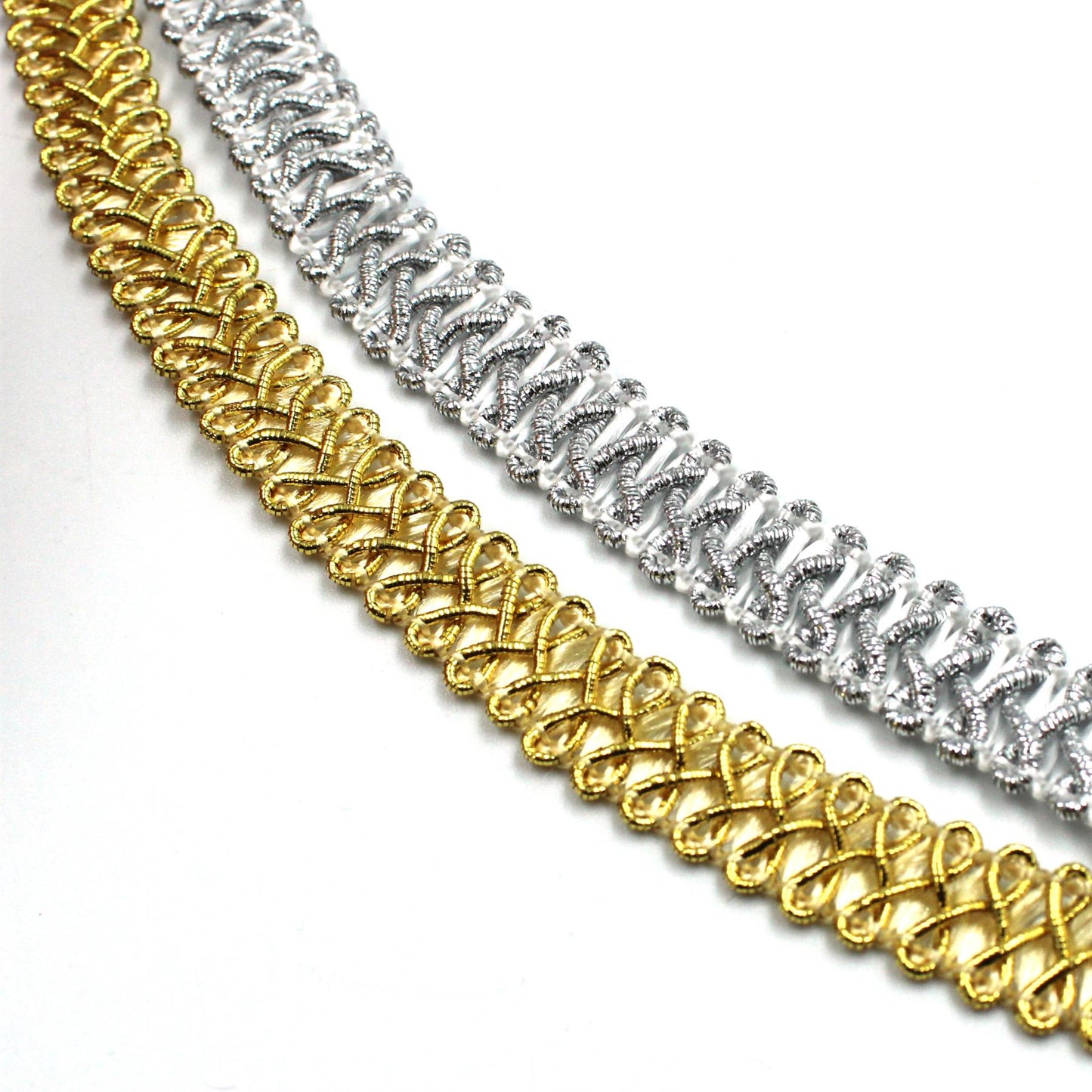 Metallic Feather Braid 12mm x 1m - 9837