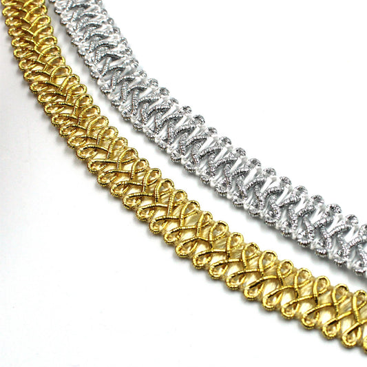 Metallic Feather Braid 12mm x 1m - 9837