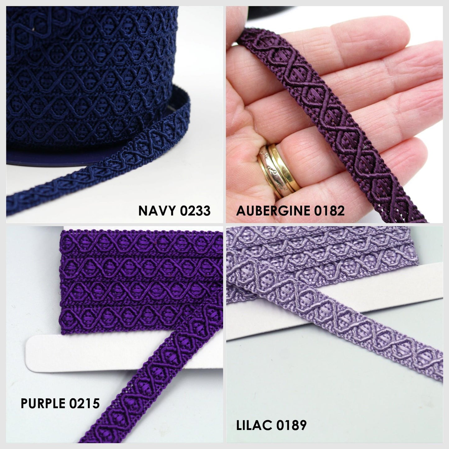 Gimp Braid with Criss Cross Design 12mm x 1m - 7980