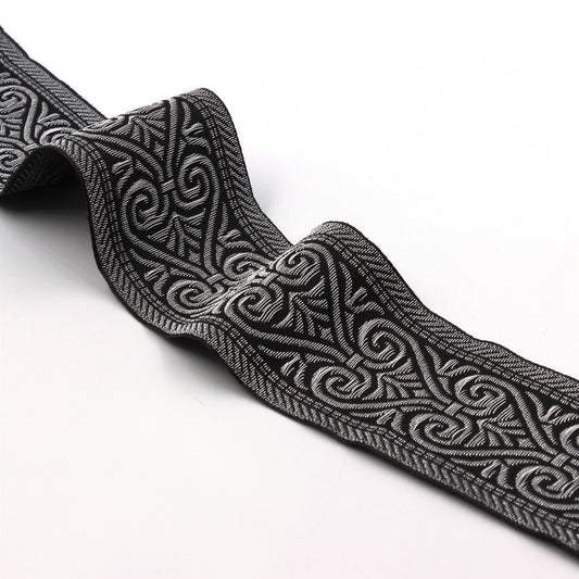 Metallic Scroll Design Jacquard Braid 5529