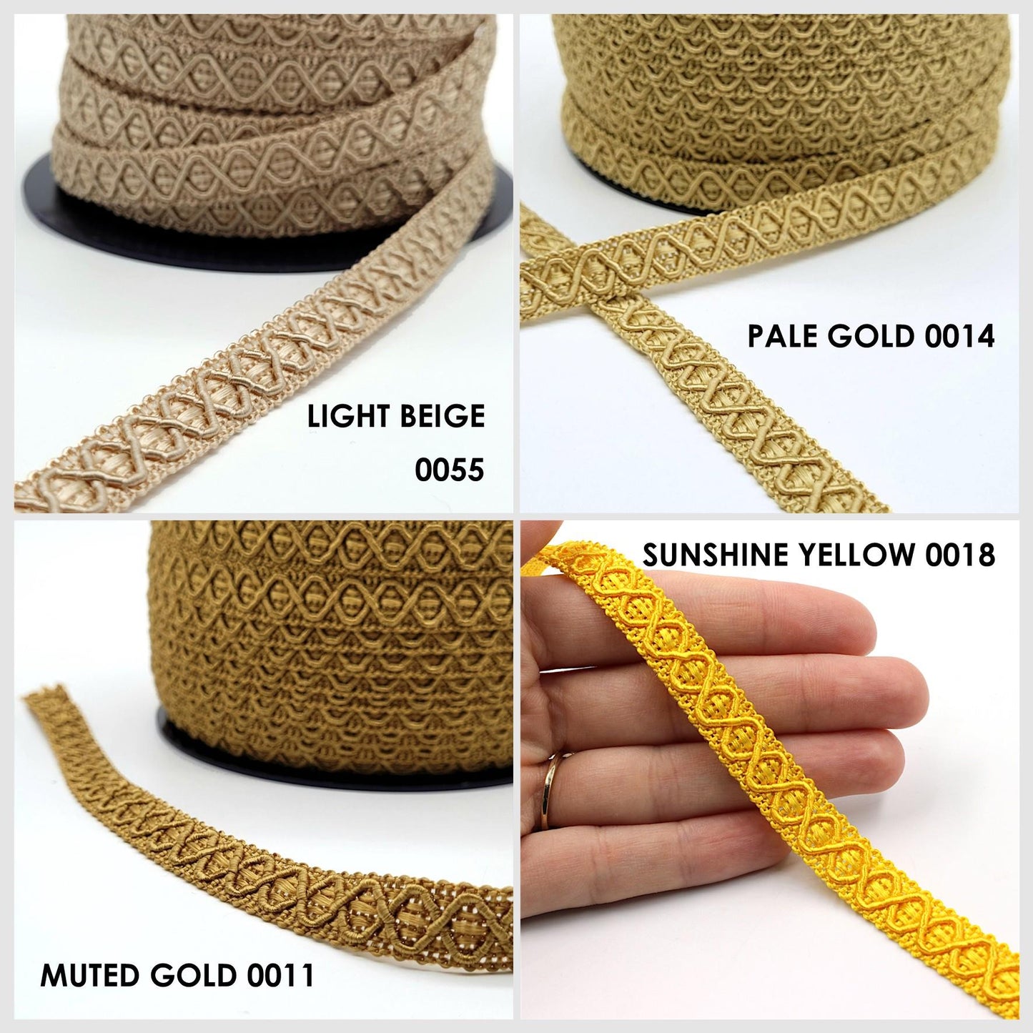 Gimp Braid with Criss Cross Design 12mm x 1m - 7980
