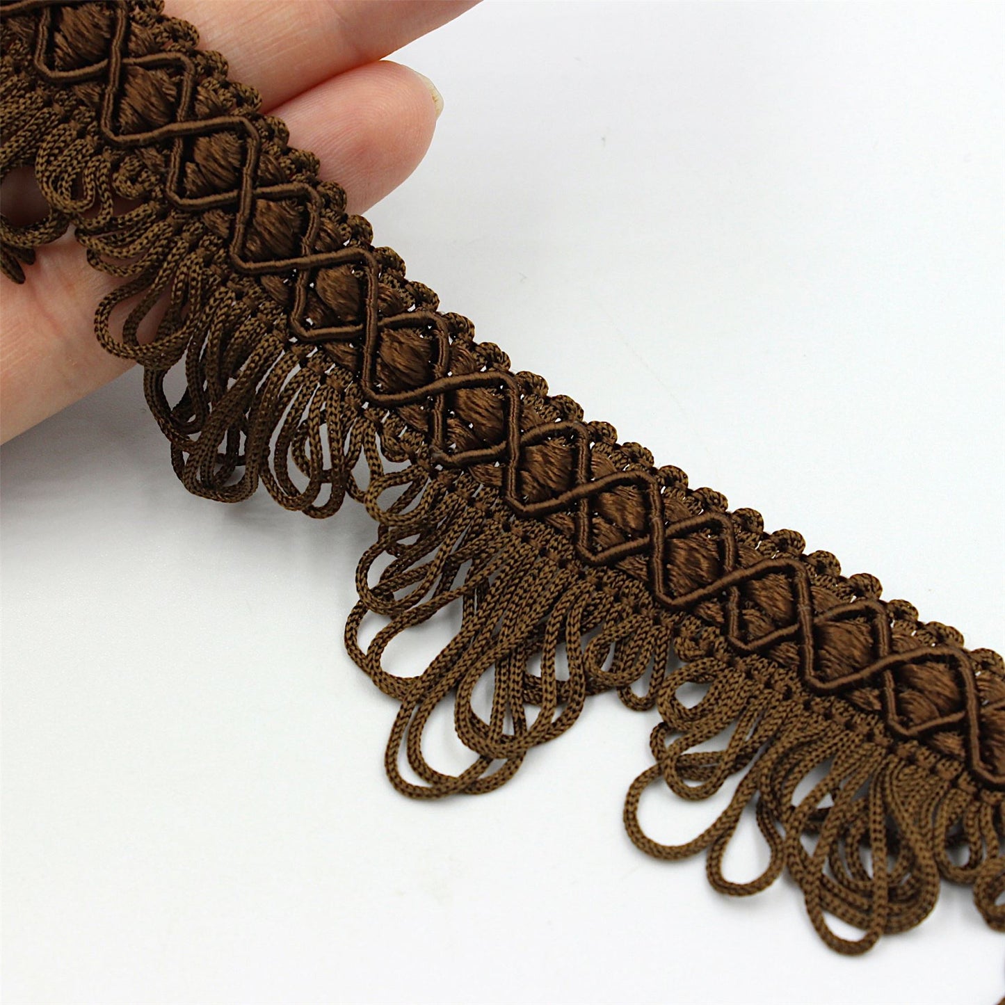 Vintage Braid With Van Dyke Fringe 40mm 2389