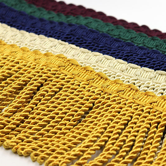 Rayon Bullion Fringe With Decorative Header 12cm x1m - 5504