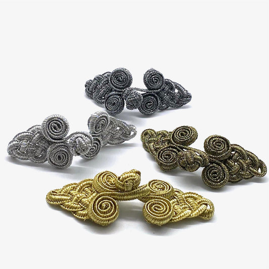 Plaited Rolled Frog With Knot Button 7.5cm 9924