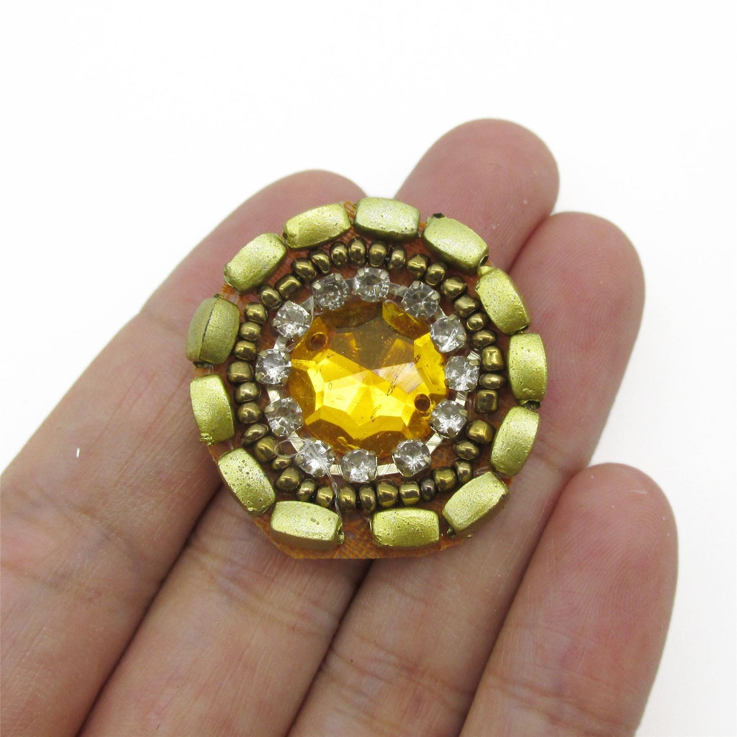 Beaded Round Jewel Motif 3cm - 9946
