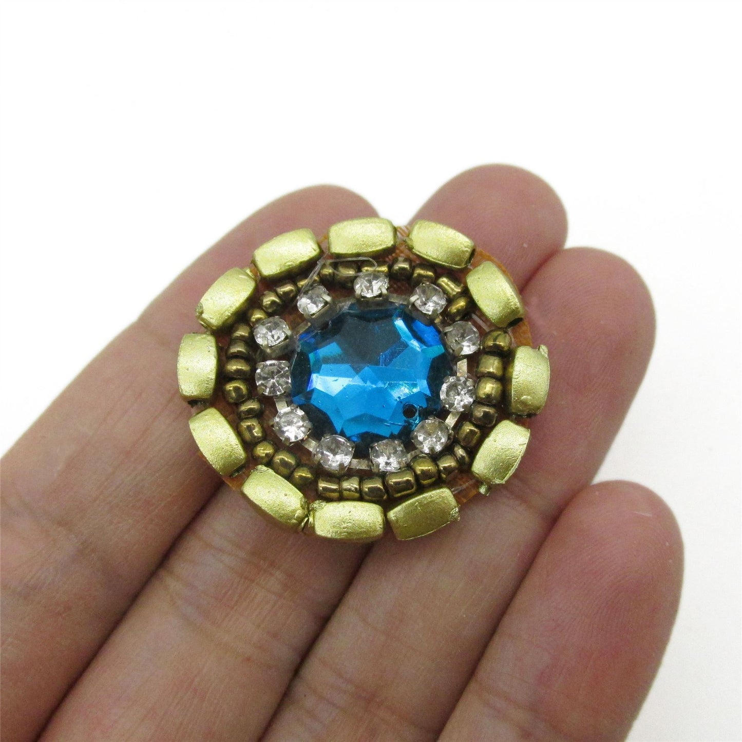Beaded Round Jewel Motif 3cm - 9946