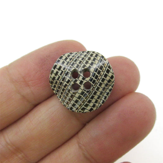 Brick Pattern Wavy Buttons x 5pcs - 5216