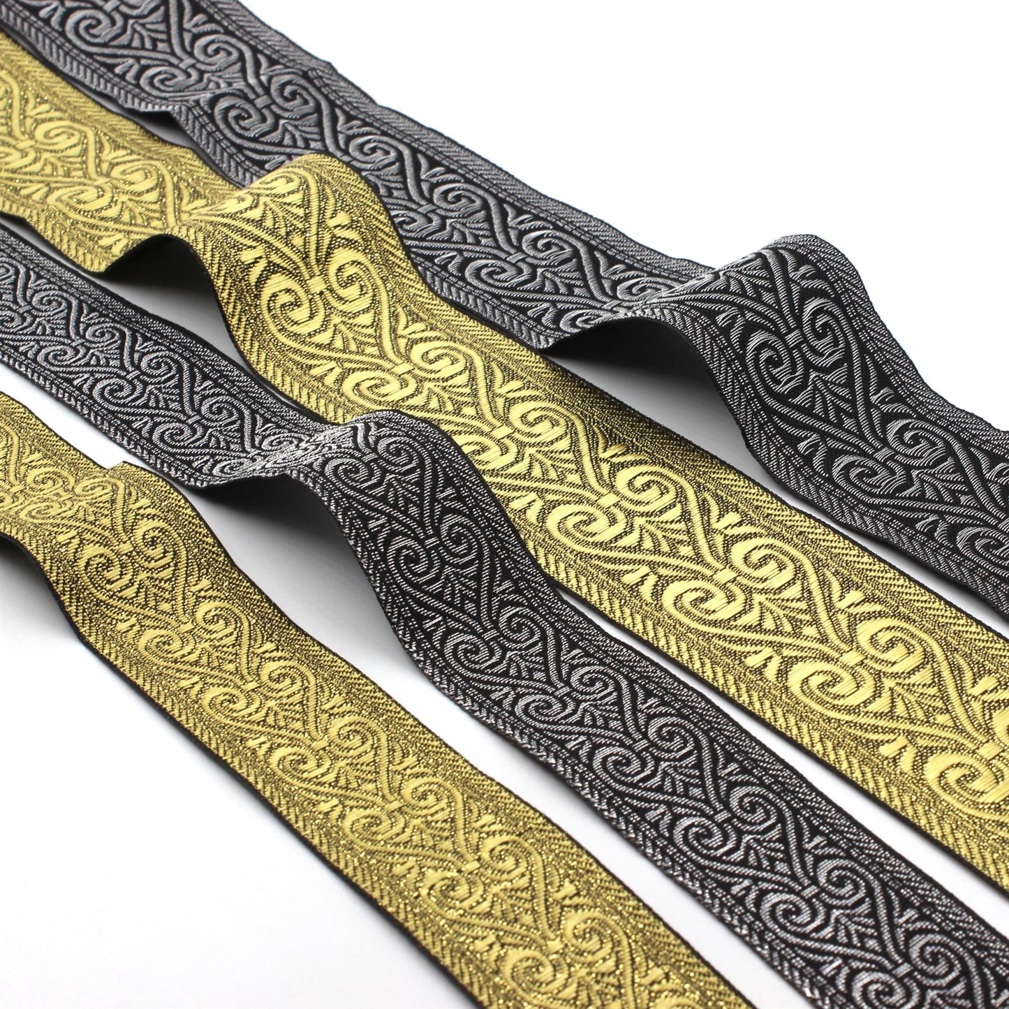 Metallic Scroll Design Jacquard Braid 5529