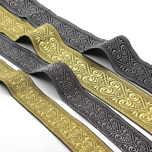 Metallic Scroll Design Jacquard Braid 5529