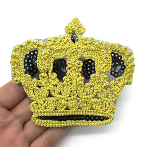 Gold And Black Embroidered Crown GOLD BLACK  7057