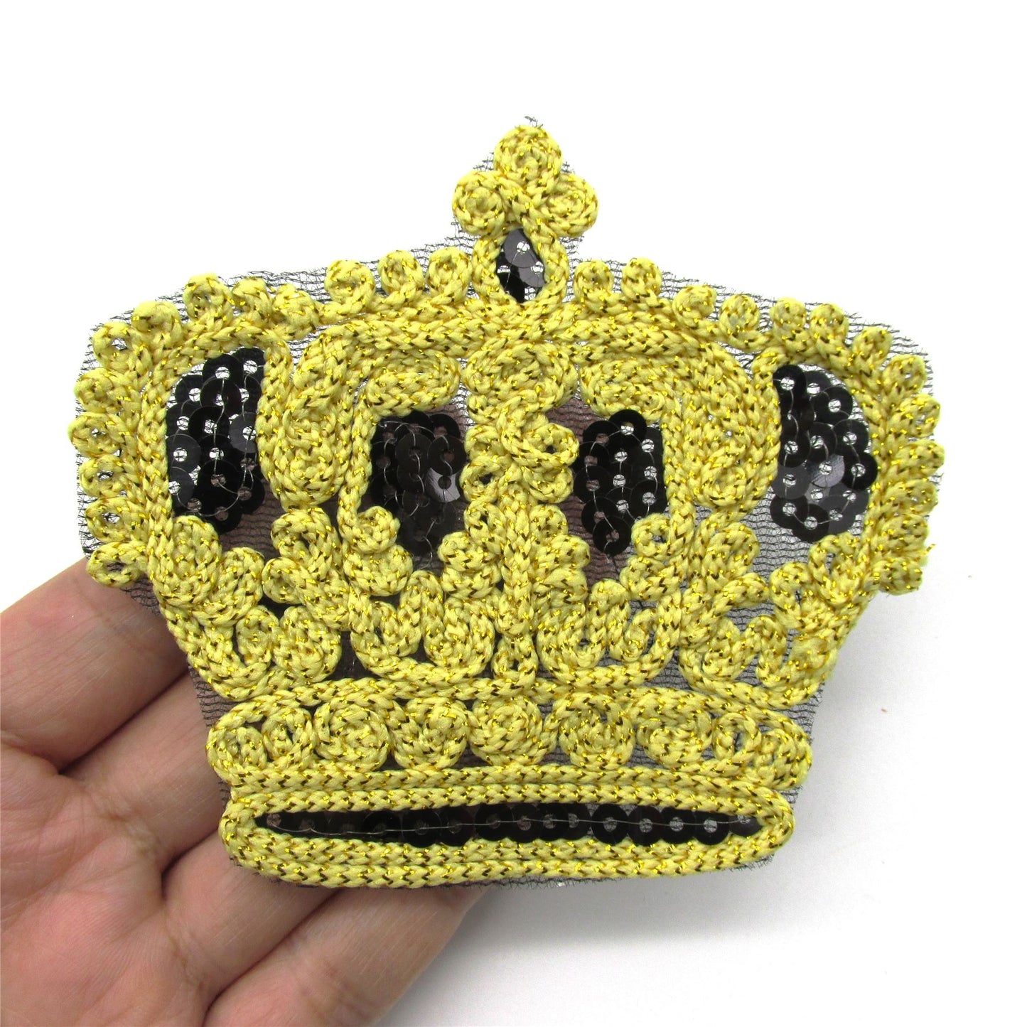 Gold And Black Embroidered Crown Gold Black - 7057