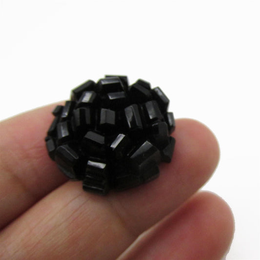 Jagged Jet Black Button - 4367