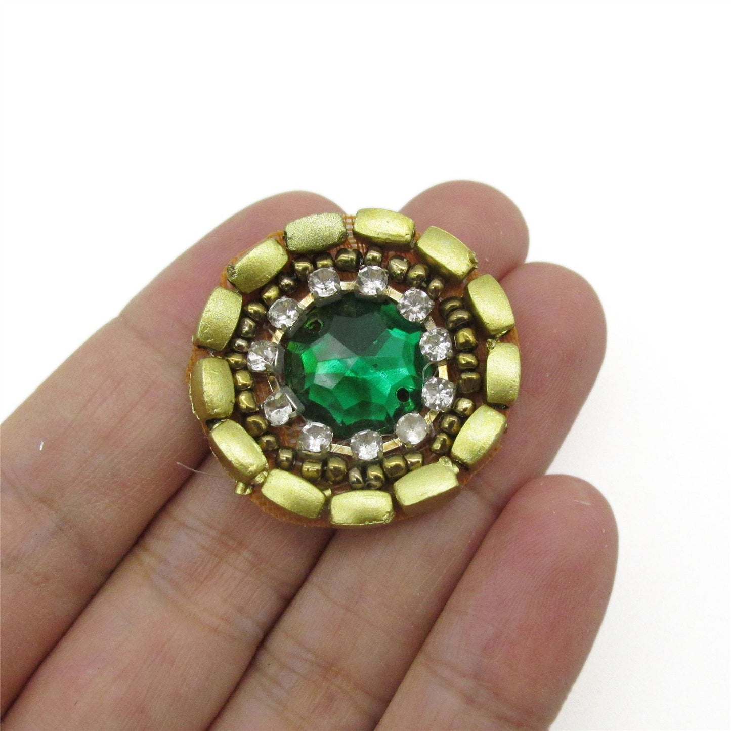 Beaded Round Jewel Motif 3cm - 9946