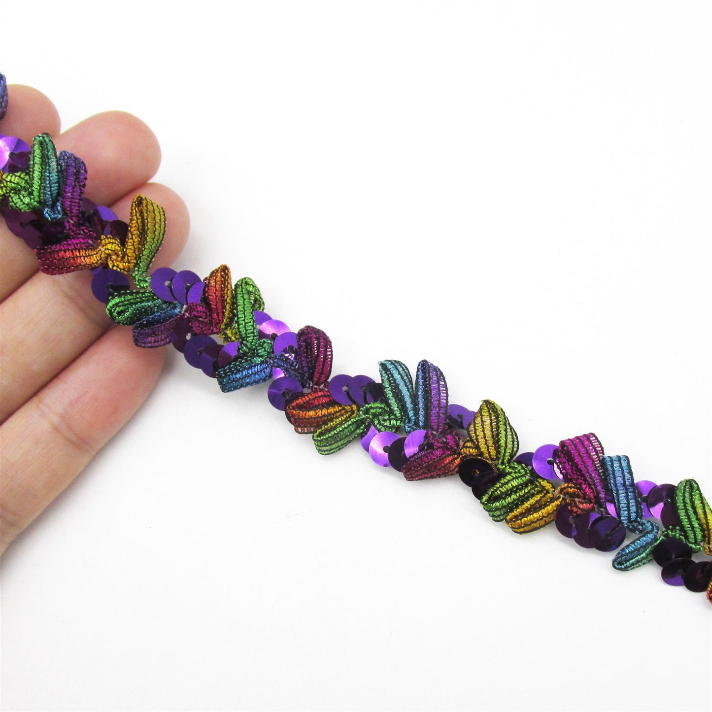 Sequin Braid with Looped Ribbon 18mm x 1m - 9237