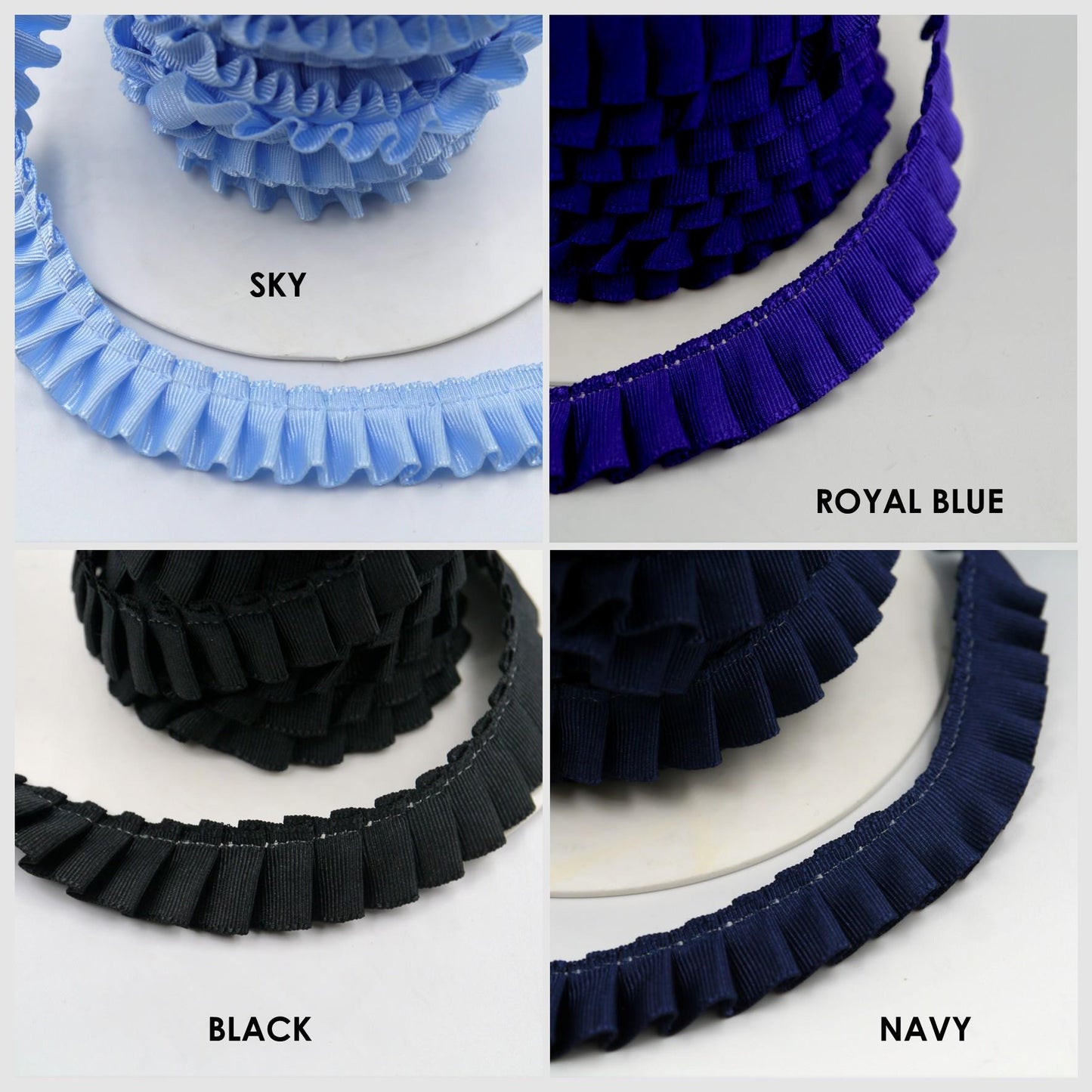 Side-Pleated Taffeta Ribbon 16mm x1m - 7110
