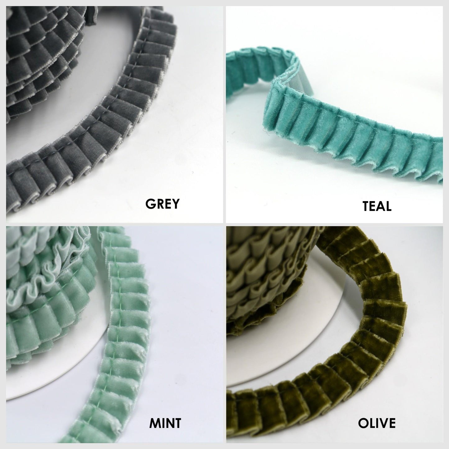 Side-Pleated Velvet Ribbon 16mm x1m - 7109
