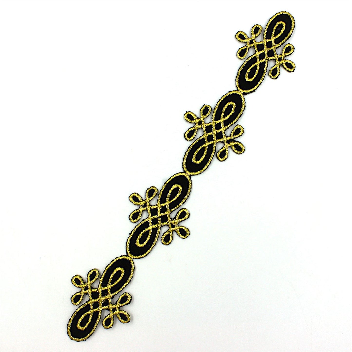 Figure Of Eight Iron On Motif Black Gold - 8625