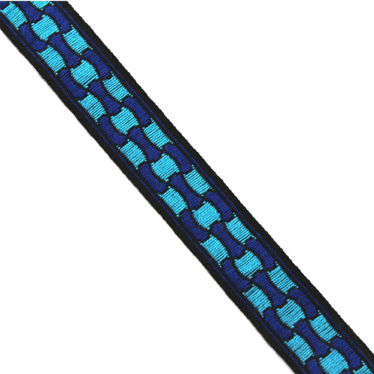 Vintage Braid With Chain Link Design Blue 10mm x1m - 2231