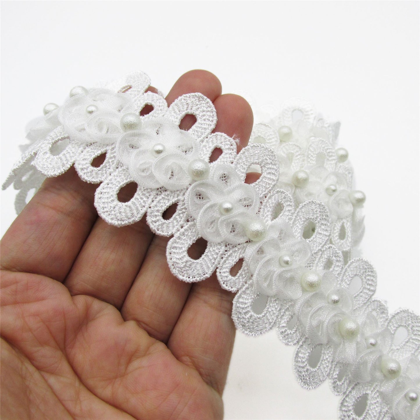 Loop And Flower Braid With Pearl Beads 45mm 0831