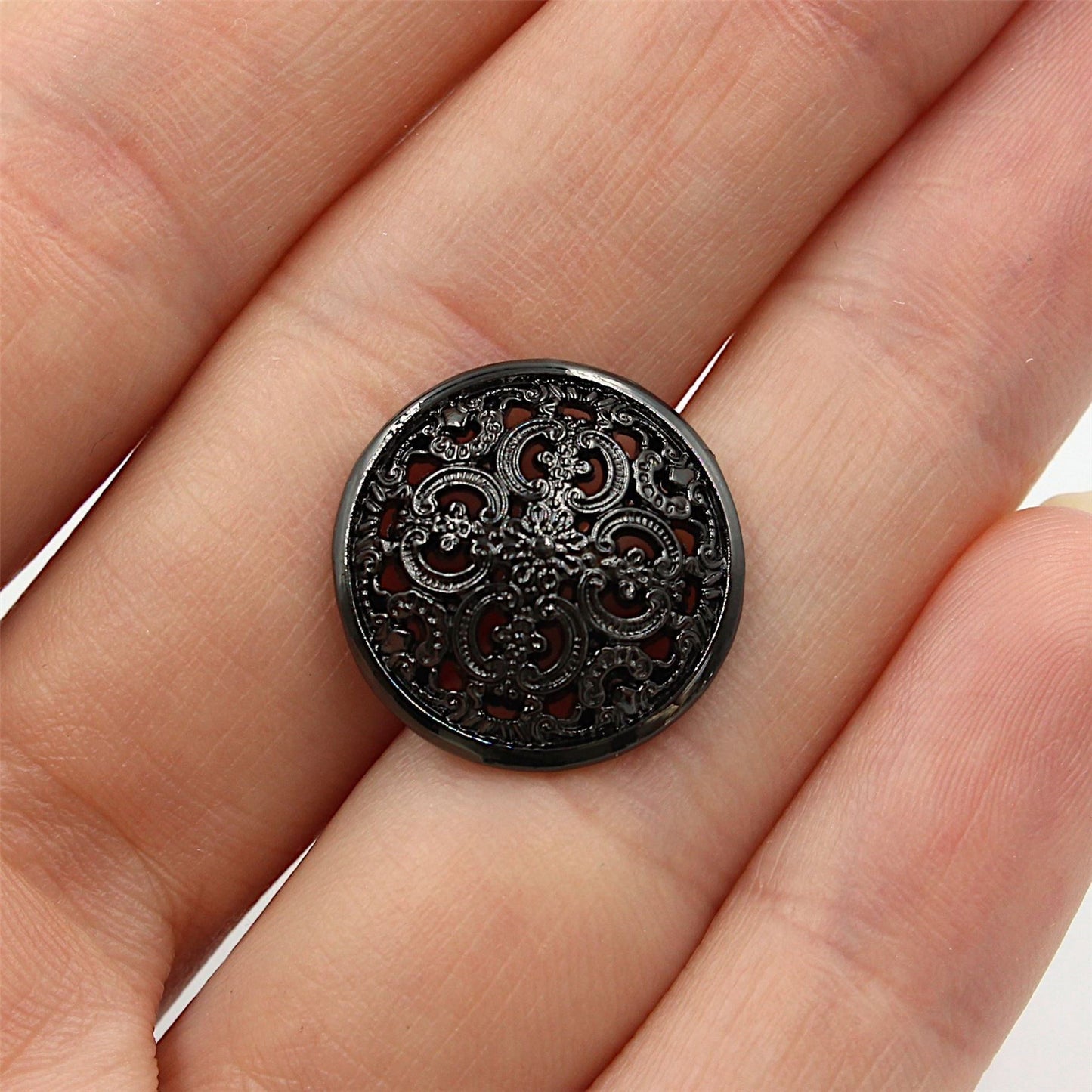 Ornate Filigree Metal Button - 4411