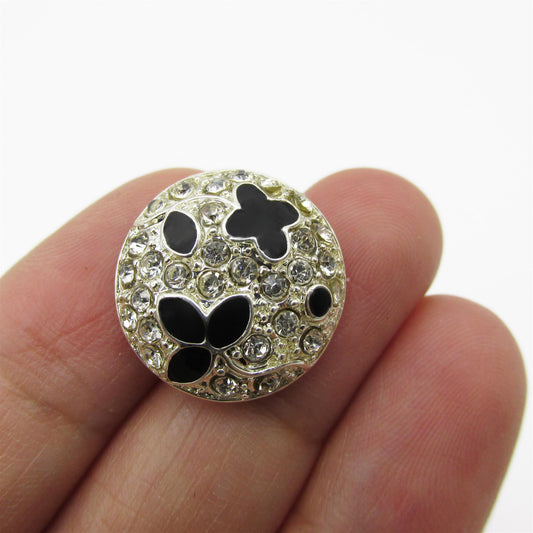 Diamante and Enamel Dome Button - 4366
