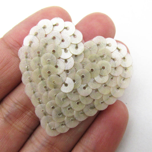 Sequin Heart Motif 40mm - 9716
