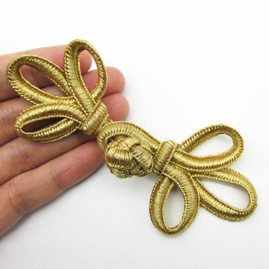 Looped Metallic Frog Fastening 11cm - 9819