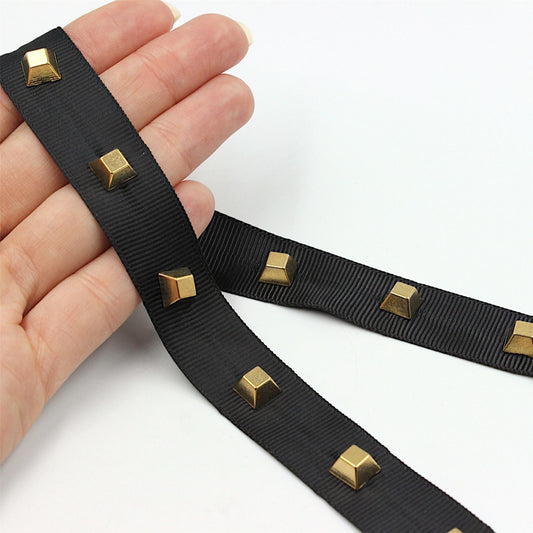 Square Studded Grosgrain Braid 18mm x 1m - 9752