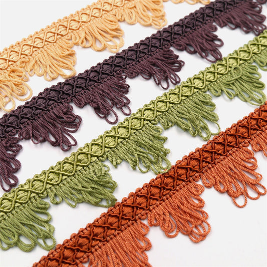 Vintage Braid With Van Dyke Fringe 40mm 2389