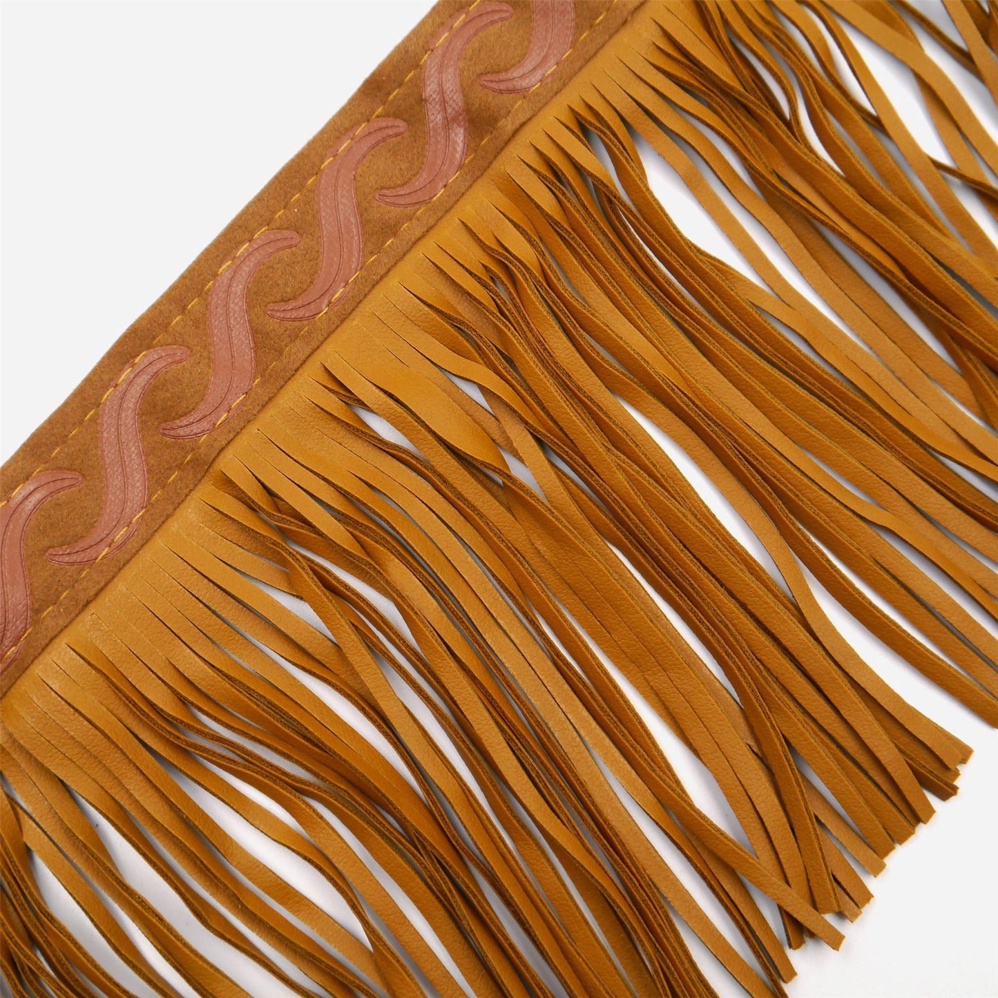 Faux Leather Fringe With Swirl IMPERFECT 14cm 6389