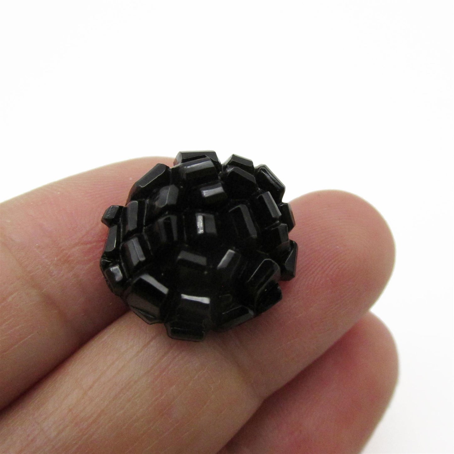 Jagged Jet Black Button 4367
