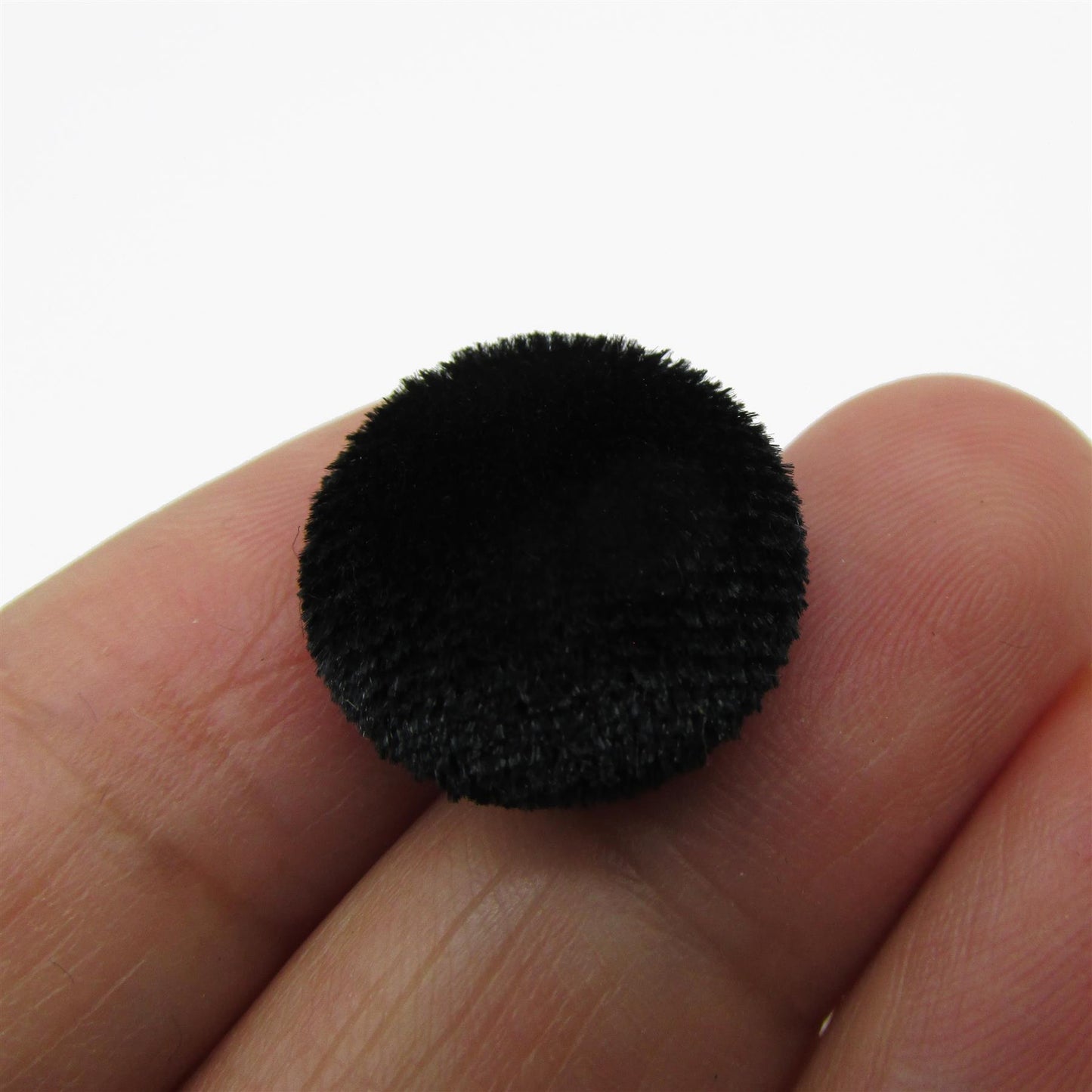 Velvet Covered Black Button - 4453