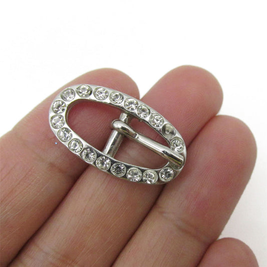Oval Diamante Prong Buckle 25mm - 7191