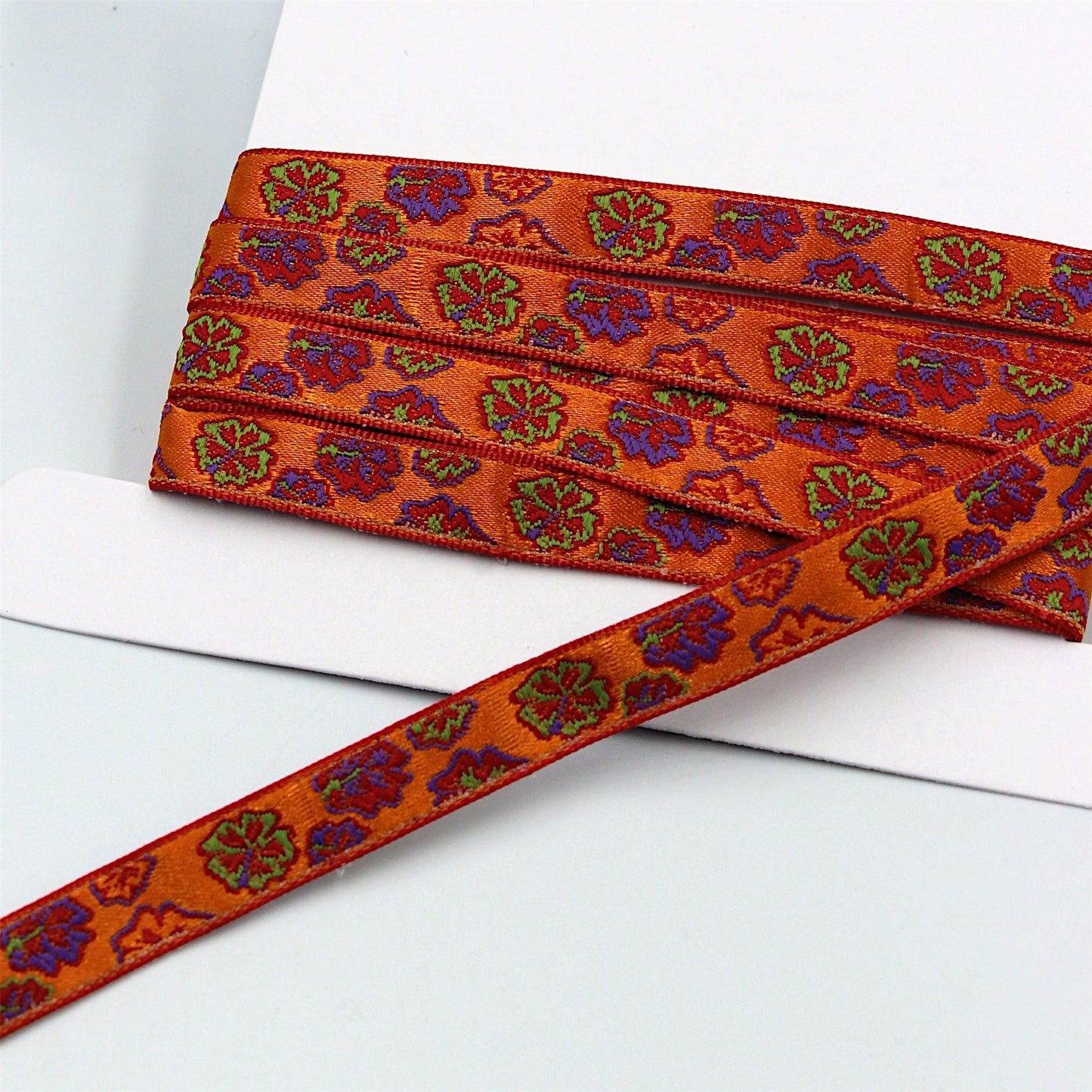 Floral Patterned Braid Ribbon 9mm 6181