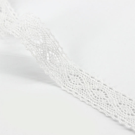 Picot Edge Cotton Lace - White - 20mm x 1m - 5555