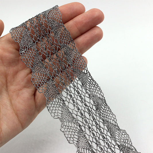 Wide Metallic Lace 50mm x 1m - 9198
