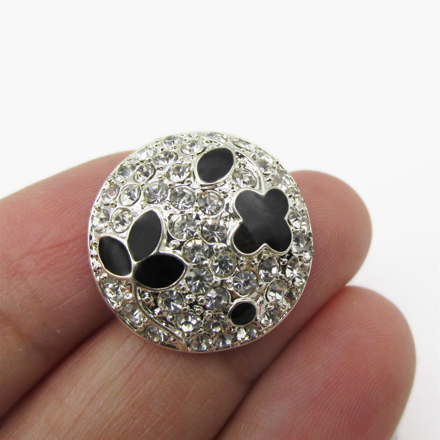Diamante and Enamel Dome Button - 4366