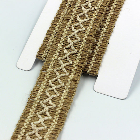 2-Tone Jute Braid Natural 35mm x1m - 8364