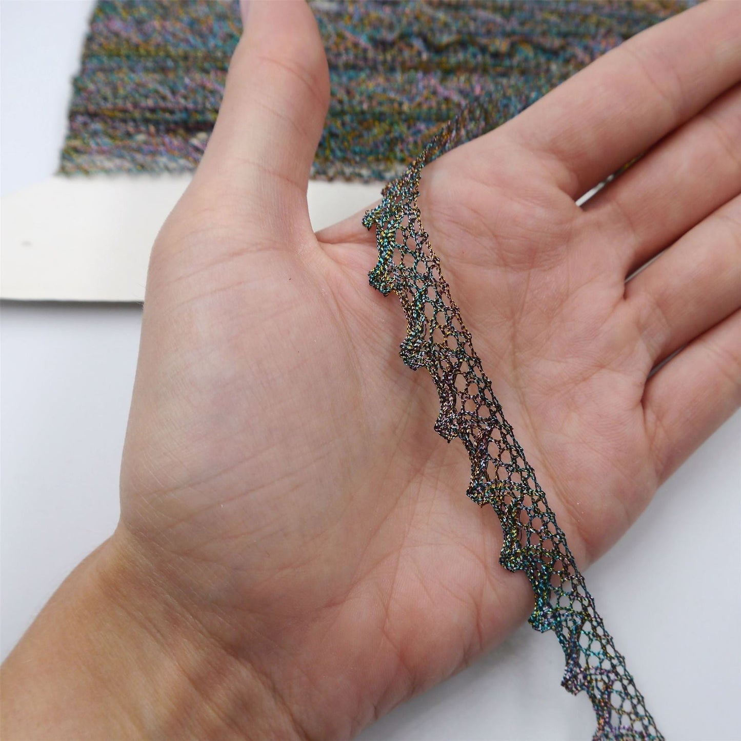 Rainbow Metallic Lace 12mm x1m - 8919
