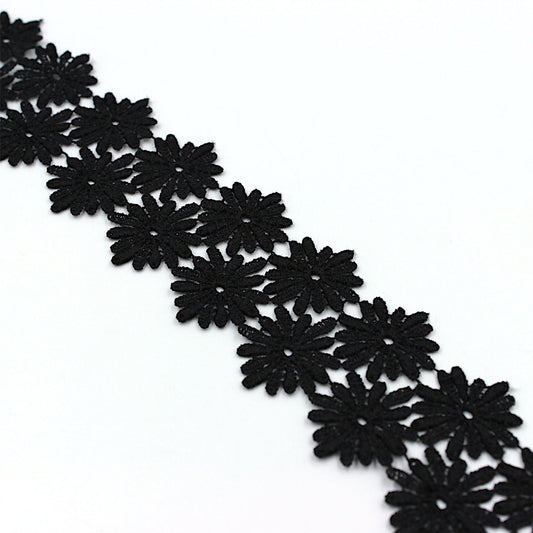 Black 2-Row Daisy Braid Black 50mm x1m - 8950