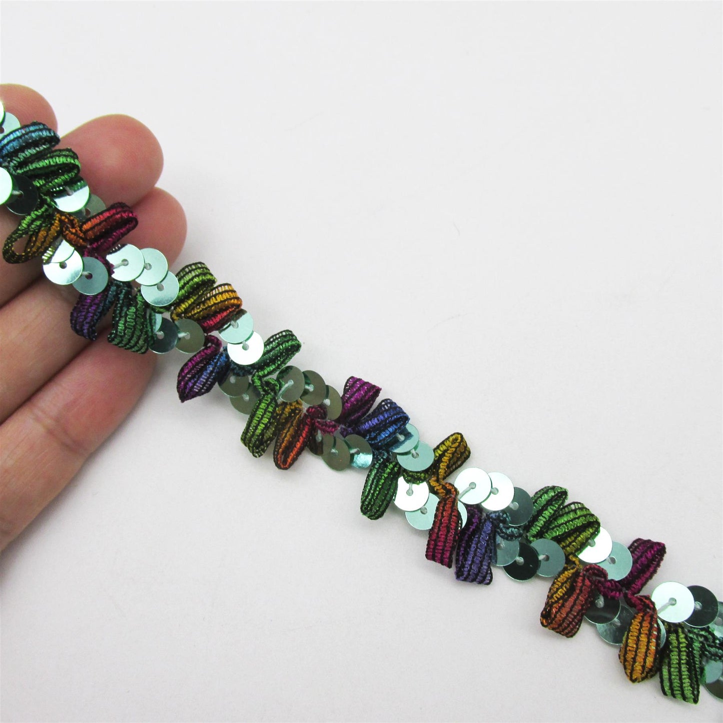 Sequin Braid with Looped Ribbon 18mm x 1m - 9237