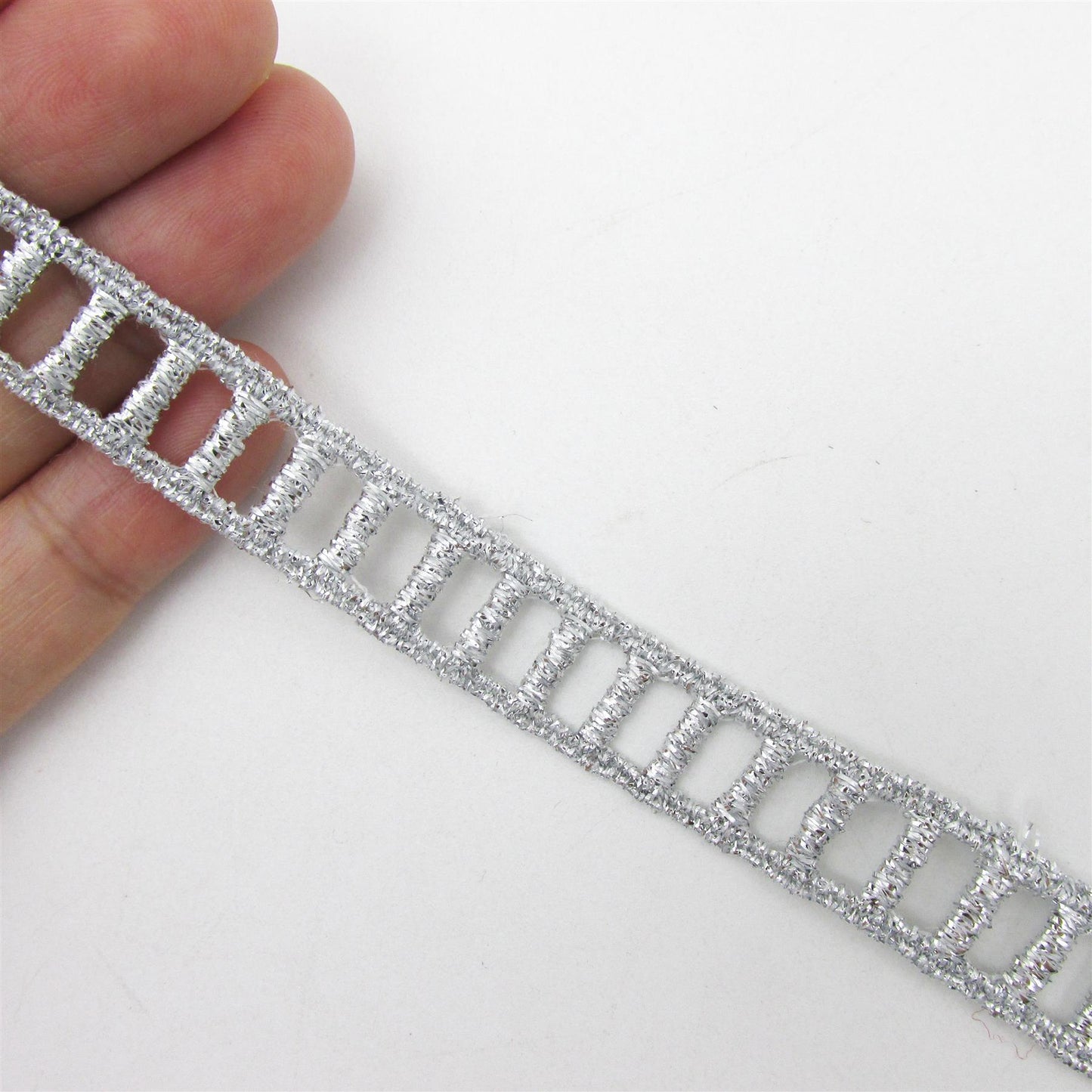 Lurex Ladder Braid - Silver - 12mm x 1m - 3259