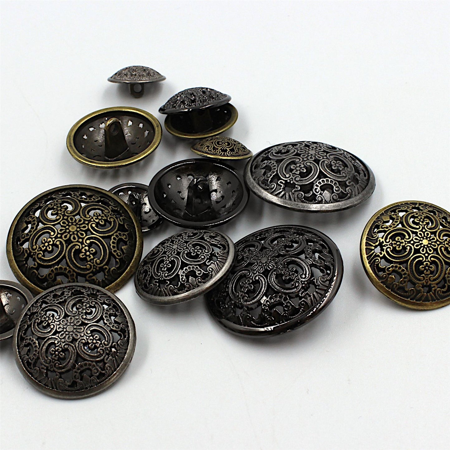Ornate Filigree Metal Button - 4411