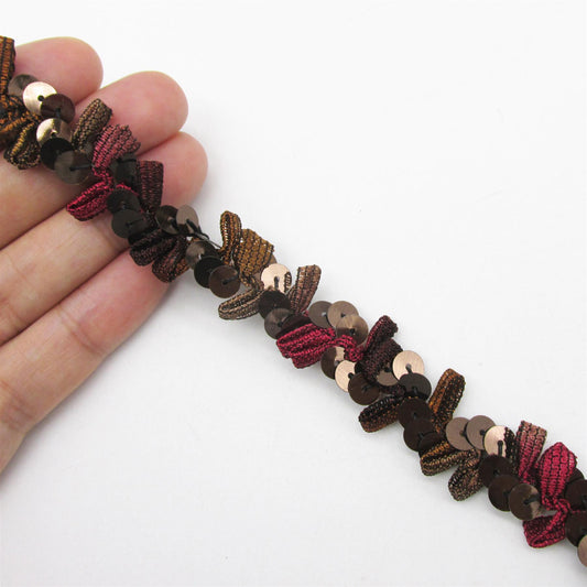 Sequin Braid with Looped Ribbon 18mm x 1m - 9237