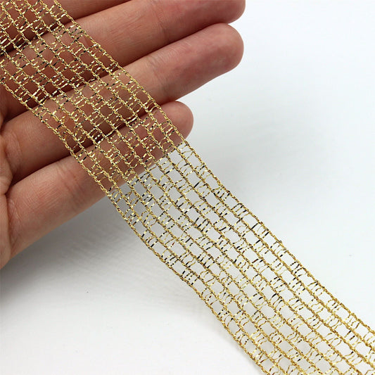 Metallic Wired Lurex Net Braid x 1m - 9510