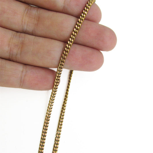 Flat Link Brass Chain 3mm 9901
